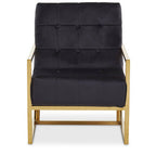 Black Velvet Chair with Gold Frame | Hana