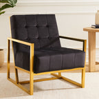 Black Velvet Chair with Gold Frame | Hana