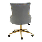 Grey Velvet and Gold Base Home Office Chair | Anita