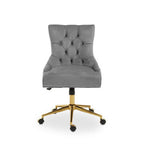 Grey Velvet and Gold Base Home Office Chair | Anita