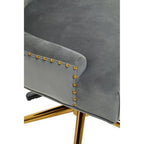 Grey Velvet and Gold Base Home Office Chair | Anita