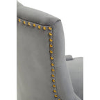 Grey Velvet and Gold Base Home Office Chair | Anita