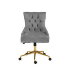 Grey Velvet and Gold Base Home Office Chair | Anita