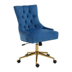 Blue Velvet and Gold Base Home Office Chair | Anita