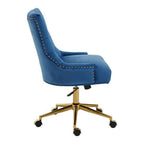 Blue Velvet and Gold Base Home Office Chair | Anita