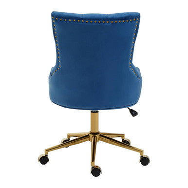 Blue Velvet and Gold Base Home Office Chair | Anita