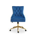 Blue Velvet and Gold Base Home Office Chair | Anita