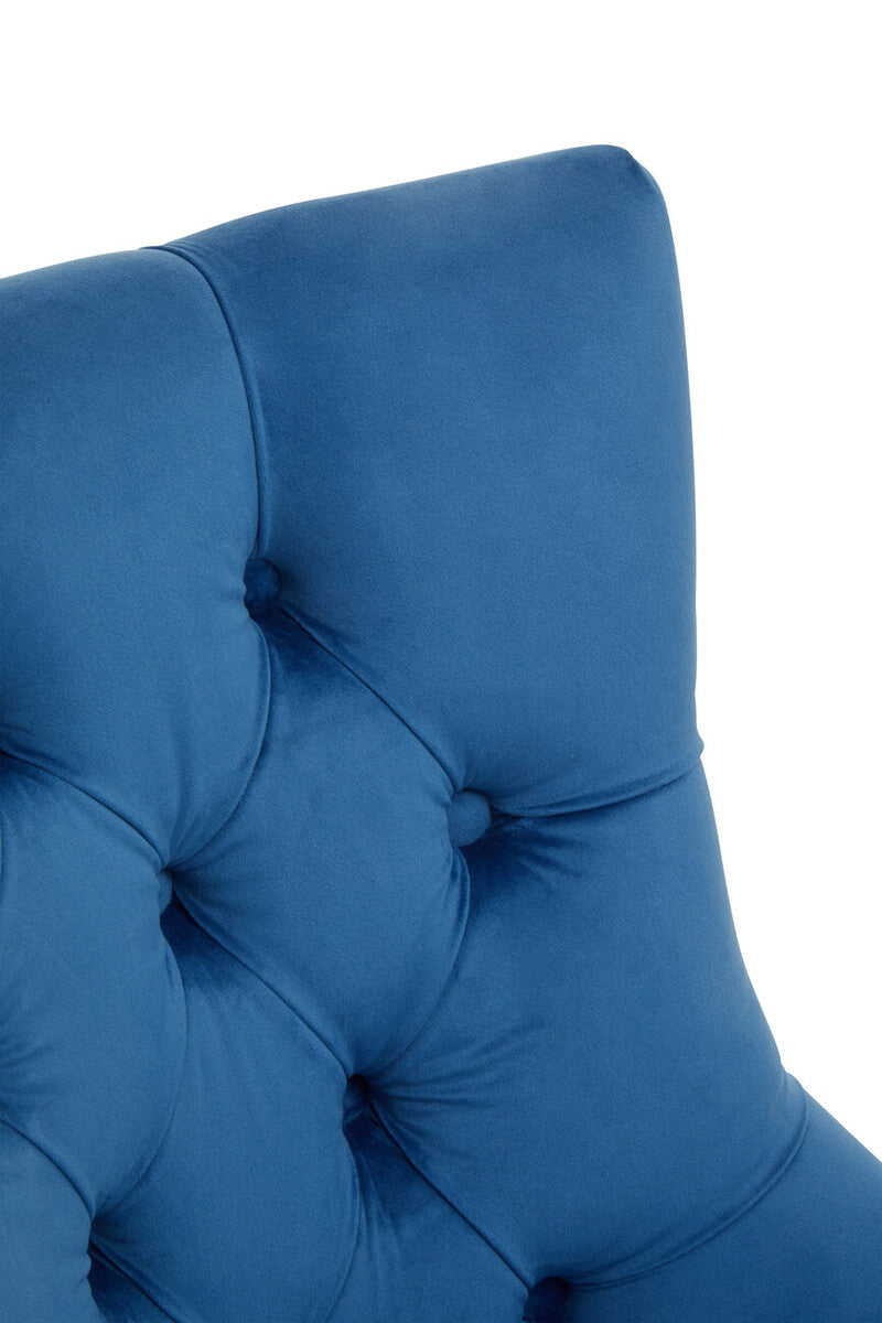 Blue Velvet and Gold Base Home Office Chair | Anita