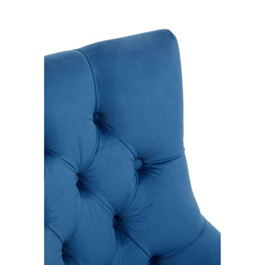Blue Velvet and Gold Base Home Office Chair | Anita