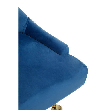 Blue Velvet and Gold Base Home Office Chair | Anita