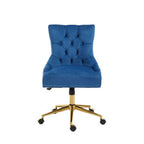 Blue Velvet and Gold Base Home Office Chair | Anita