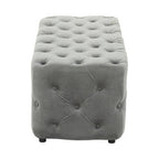 Grey Velvet Button Tufted Bench | Alea