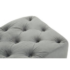 Grey Velvet Button Tufted Bench | Alea