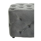 Grey Velvet Button Tufted Bench | Alea