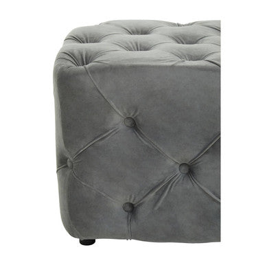 Grey Velvet Button Tufted Bench | Alea