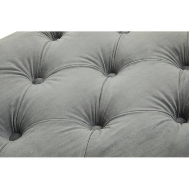 Grey Velvet Button Tufted Bench | Alea