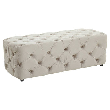 Mink Velvet Button Tufted Bench | Alea
