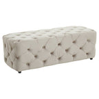 Mink Velvet Button Tufted Bench | Alea
