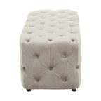 Mink Velvet Button Tufted Bench | Alea