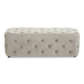 Mink Velvet Button Tufted Bench | Alea