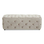 Mink Velvet Button Tufted Bench | Alea