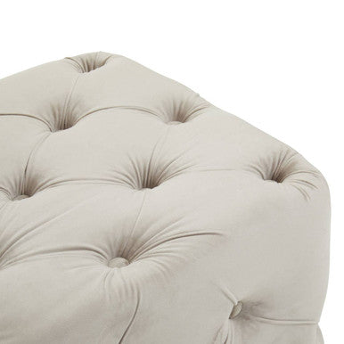 Mink Velvet Button Tufted Bench | Alea
