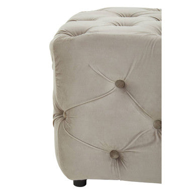 Mink Velvet Button Tufted Bench | Alea