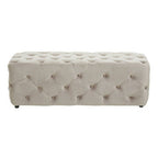 Mink Velvet Button Tufted Bench | Alea