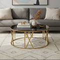 Brushed Gold Finish Steel Side Table with Roman Numeral Frame and Black Tempered Glass Top | Alana
