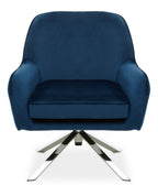Midnight Velvet Swivel Chair | Avery