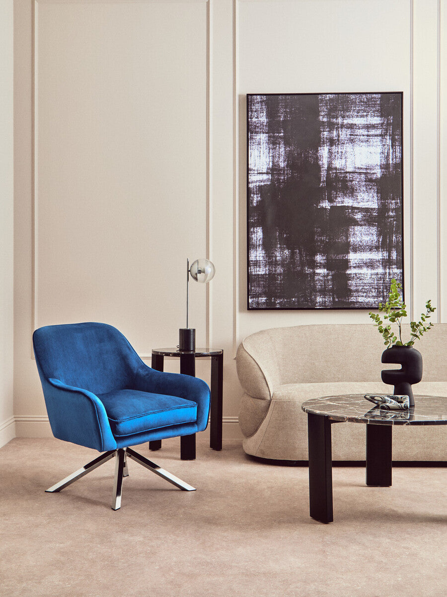 Midnight Velvet Swivel Chair | Avery