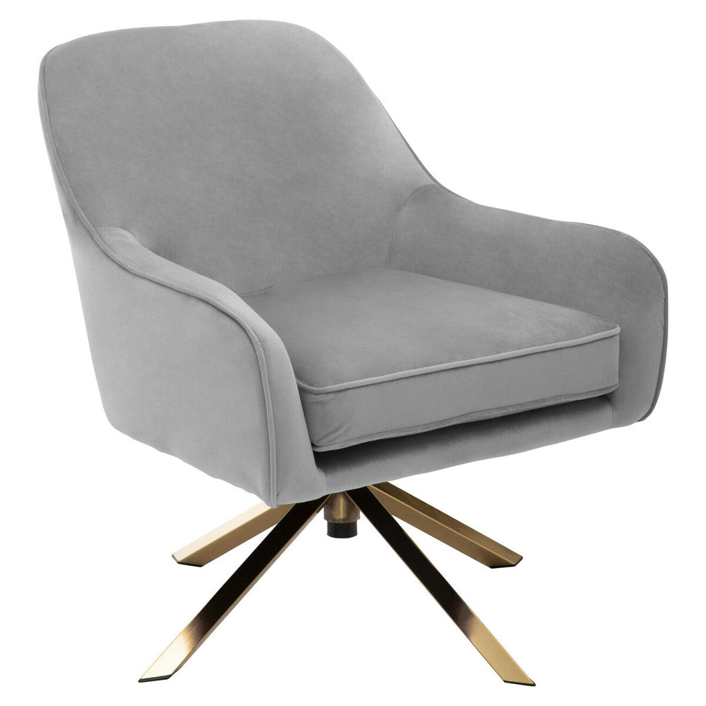 Grey Velvet Swivel Chair | Avery