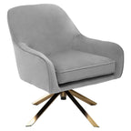 Grey Velvet Swivel Chair | Avery
