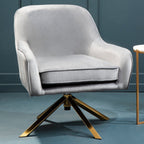 Grey Velvet Swivel Chair | Avery