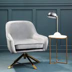 Grey Velvet Swivel Chair | Avery