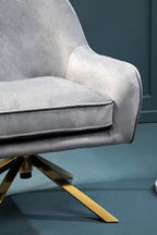 Grey Velvet Swivel Chair | Avery