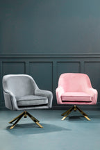 Grey Velvet Swivel Chair | Avery