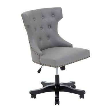 Grey Leather Effect Home Office Chair | Walson