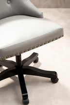 Grey Leather Effect Home Office Chair | Walson