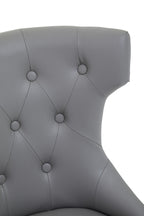 Grey Leather Effect Home Office Chair | Walson