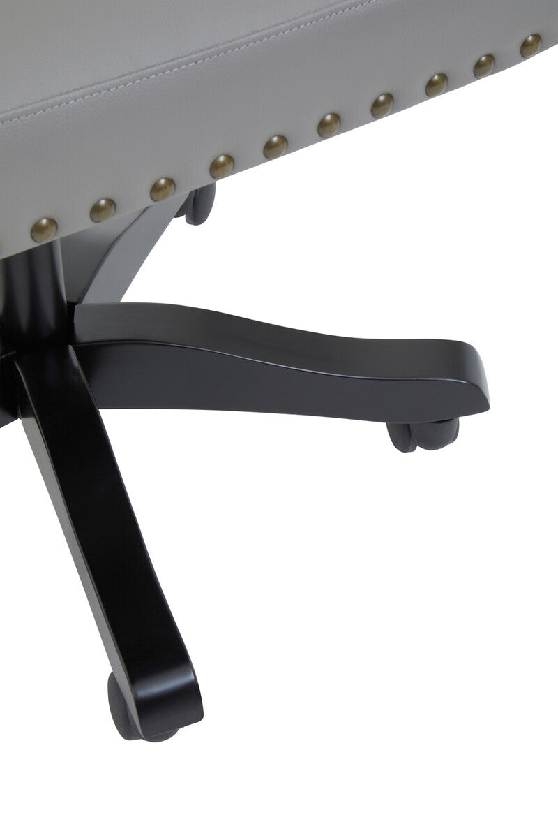 Grey Leather Effect Home Office Chair | Walson