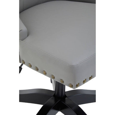 Grey Leather Effect Home Office Chair | Walson