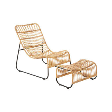 Rattan Chair and Footstool Set | Manado