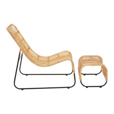 Rattan Chair and Footstool Set | Manado
