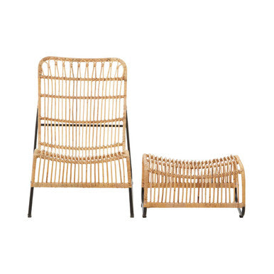 Rattan Chair and Footstool Set | Manado