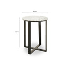 Marble Top Side Table with Black Iron Stand | Marmara