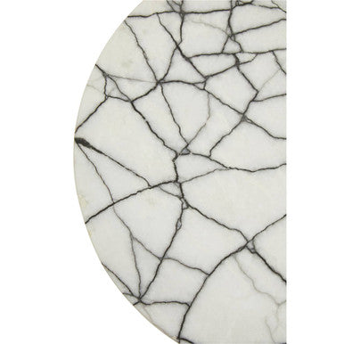 Marble Top Side Table with Black Iron Stand | Marmara
