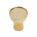 Retro Amber Glass Side Table with Gold-Tone Metal Frame, Martini