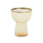 Retro Amber Glass Side Table with Gold-Tone Metal Frame, Martini