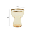 Retro Amber Glass Side Table with Gold-Tone Metal Frame, Martini